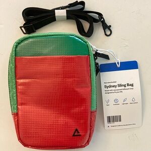 Eco-Friendly Red and Green Sling Bag
